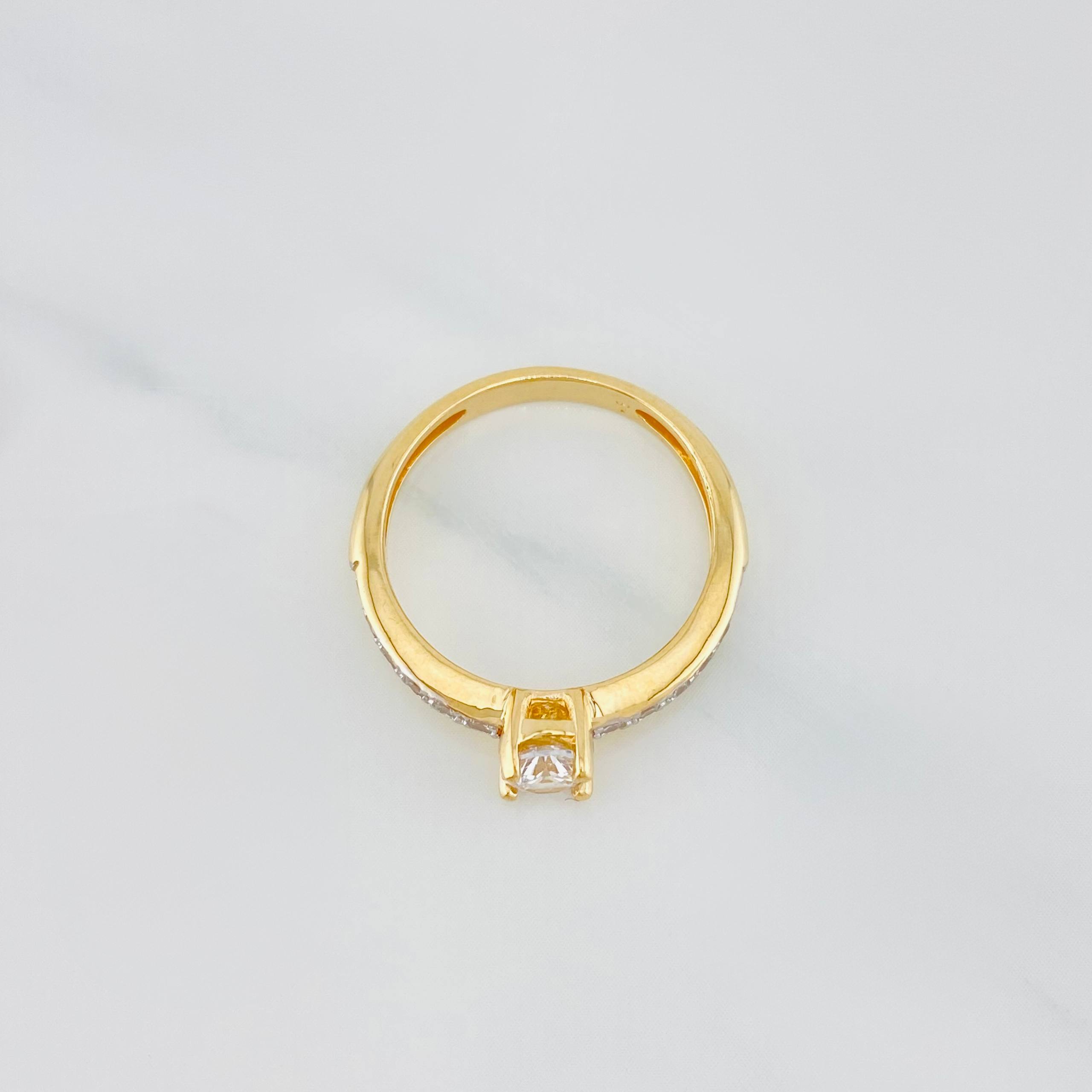 Solitaire Ring Churumbela 3 g / T6 1/2 Two Yellow White Gold 18K