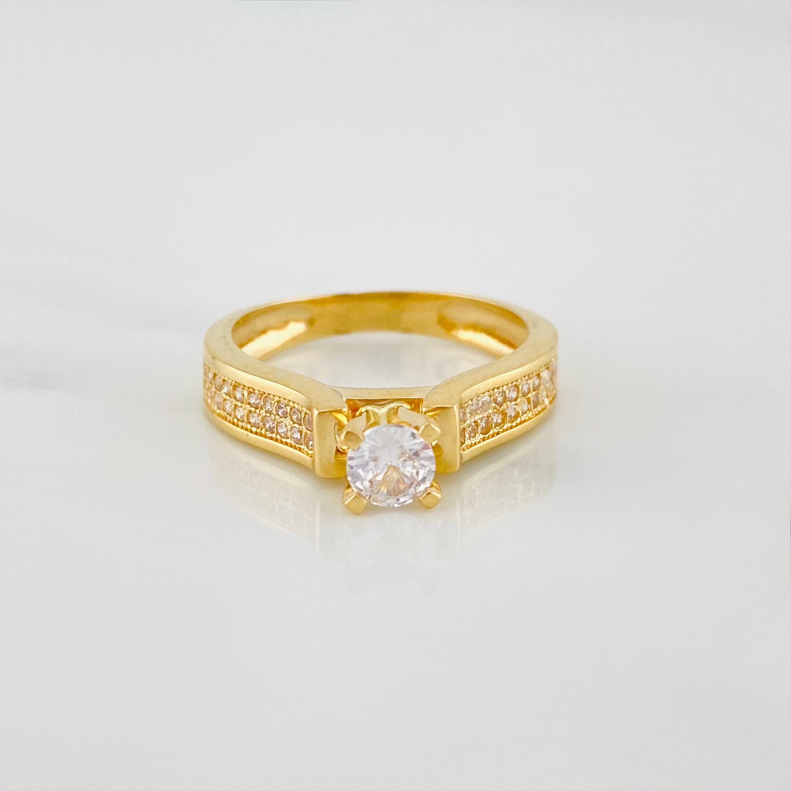 Solitaire Ring Bridge 3.95 g / T6 3/4 Yellow Gold 18K