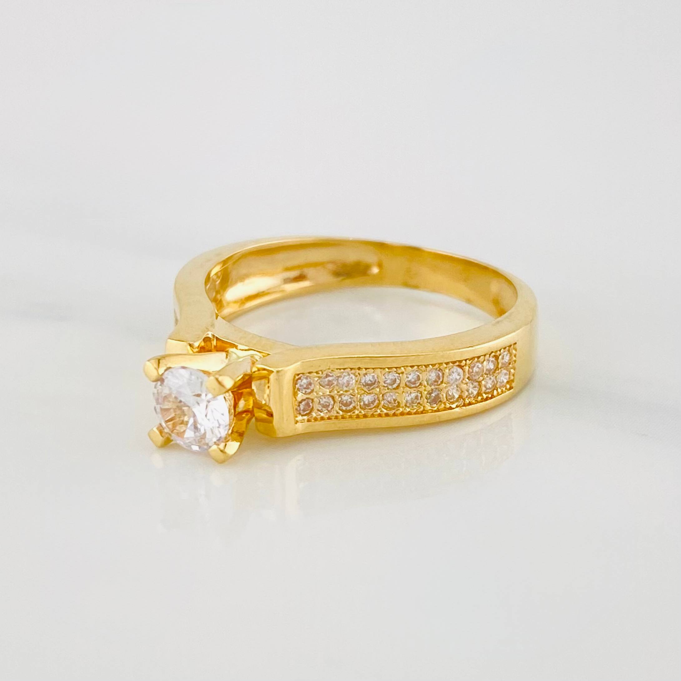 Solitaire Ring Bridge 3.95 g / T6 3/4 Yellow Gold 18K