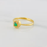 Anillo Halo Ovalado 1.95 g / T7 1/4 Oro Amarillo 18K