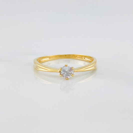 1.3 g Solitaire Ring / T6 1/4 18K Yellow Gold
