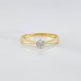 1.3 g Solitaire Ring / T6 1/4 18K Yellow Gold