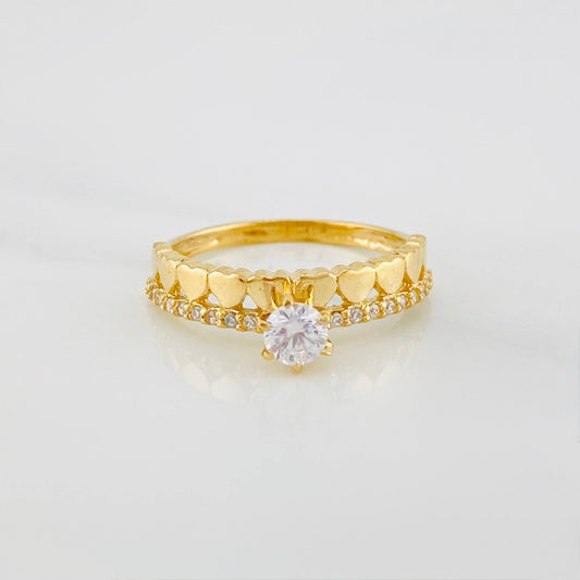 Solitaire Ring Heart Channel 2.25 g / T6 1/4 18K Yellow Gold