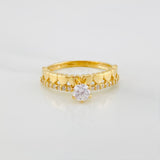 Solitaire Ring Heart Channel 2.25 g / T6 1/4 18K Yellow Gold