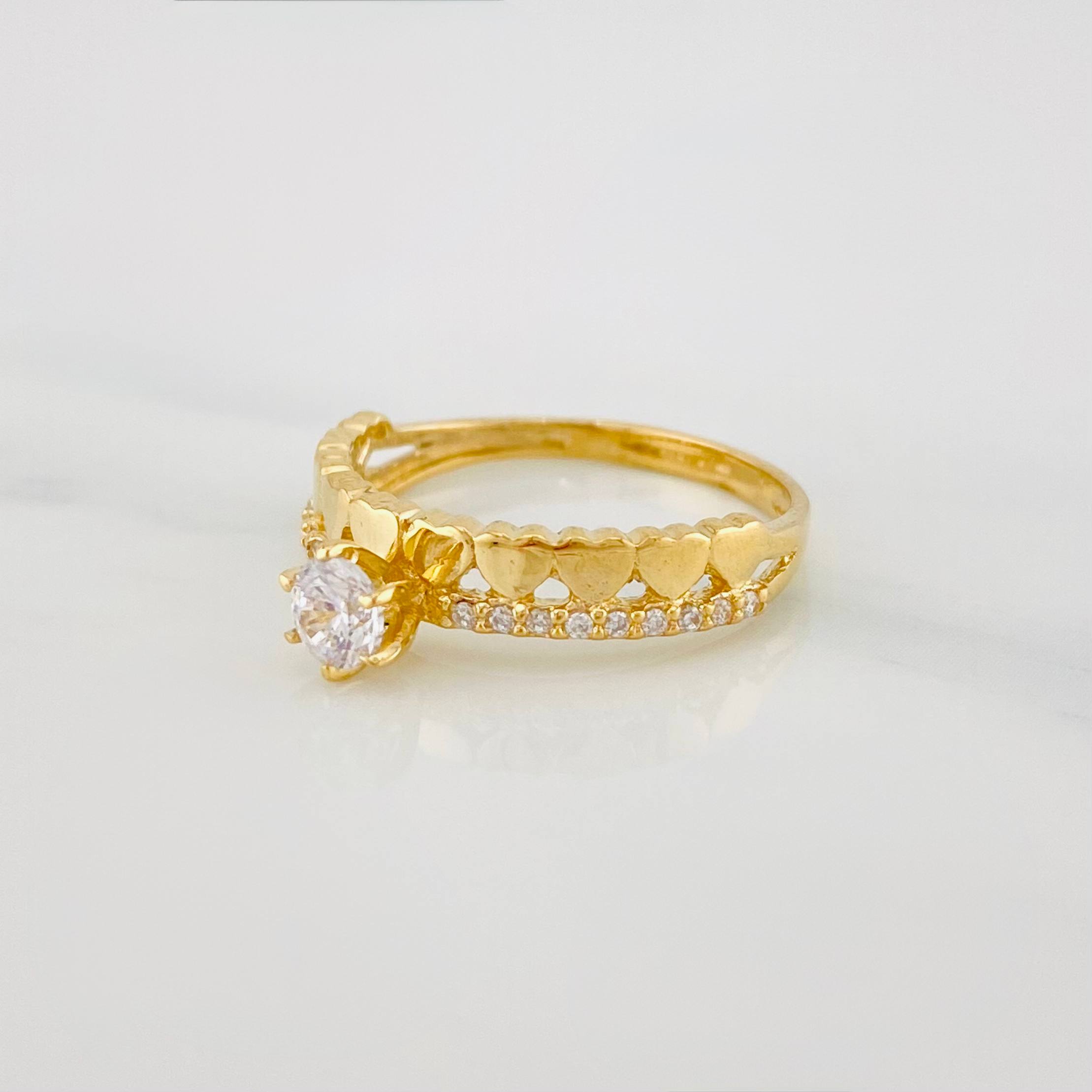 Solitaire Ring Heart Channel 2.25 g / T6 1/4 18K Yellow Gold