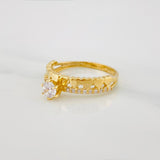 Solitaire Ring Heart Channel 2.25 g / T6 1/4 18K Yellow Gold
