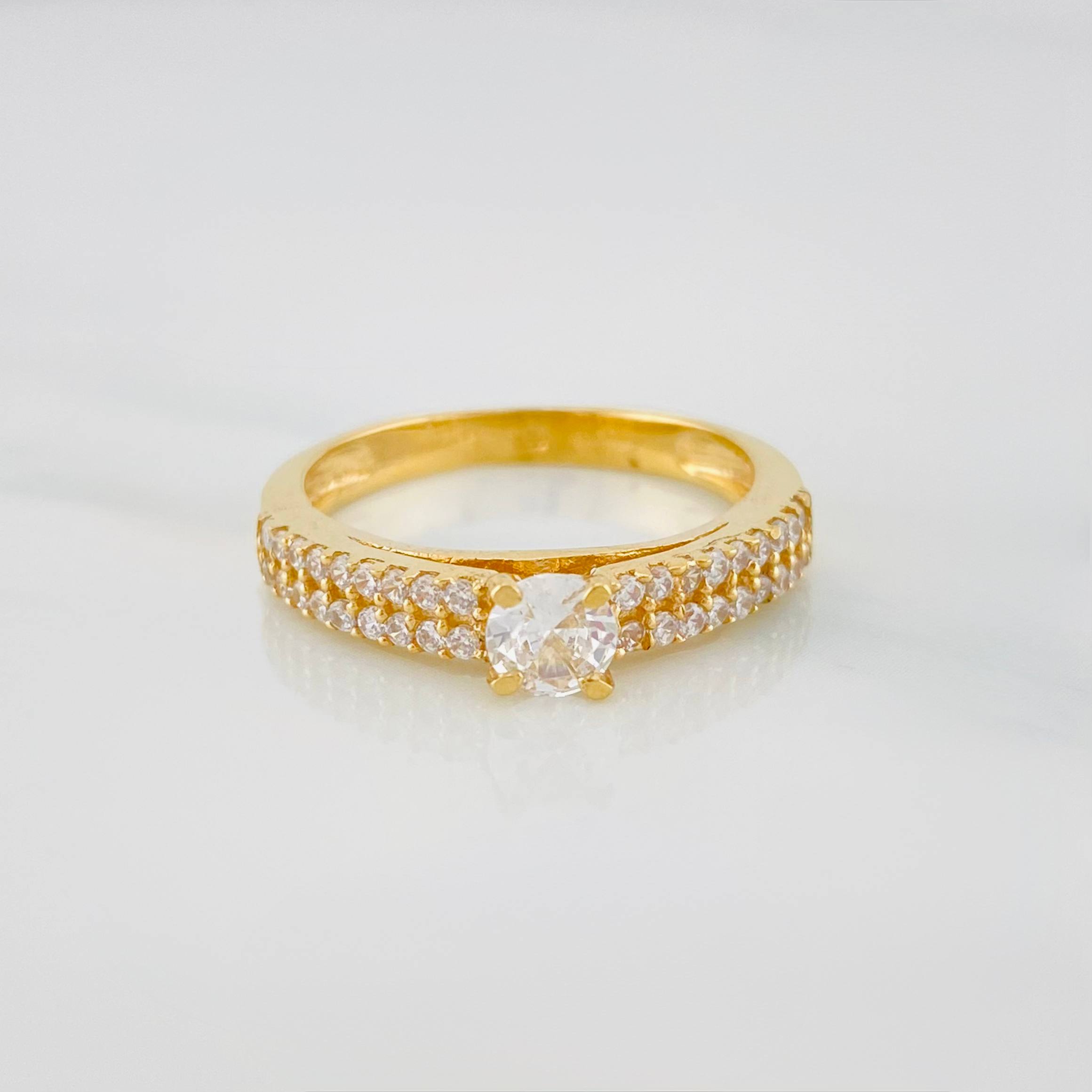 Solitaire Ring Churumbela 3 g / T7 Two Yellow White Gold 18K