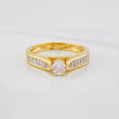 Solitaire Bridge Ring 3.3 g / T6 1/2 Two Yellow Gold 18K