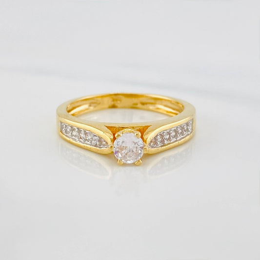 Solitaire Bridge Ring 3.3 g / T6 1/2 Two Yellow Gold 18K