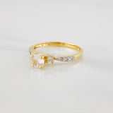 Solitaire Ring 2.05 g / T7 1/4 Two Yellow White Gold 18K