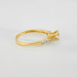 Solitaire Ring 2.05 g / T7 1/4 Two Yellow White Gold 18K