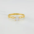 Solitaire Link Ring 1.5 g / T7 1/4 18K Yellow Gold