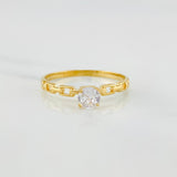 Solitaire Link Ring 1.5 g / T7 1/4 18K Yellow Gold