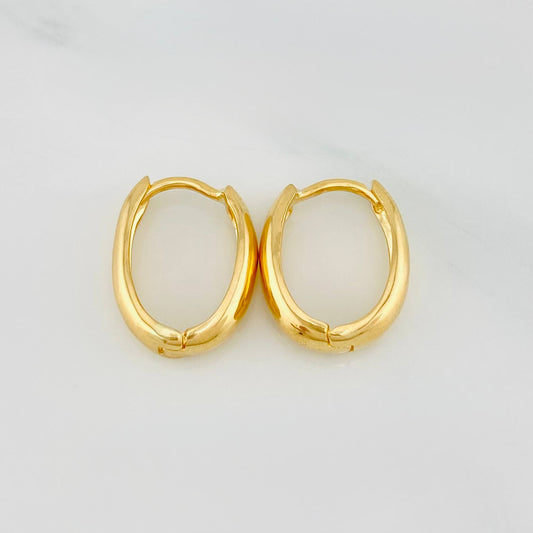 Oval Hoop Earrings 3.45 g / 3/4 in 18K Yellow Gold
