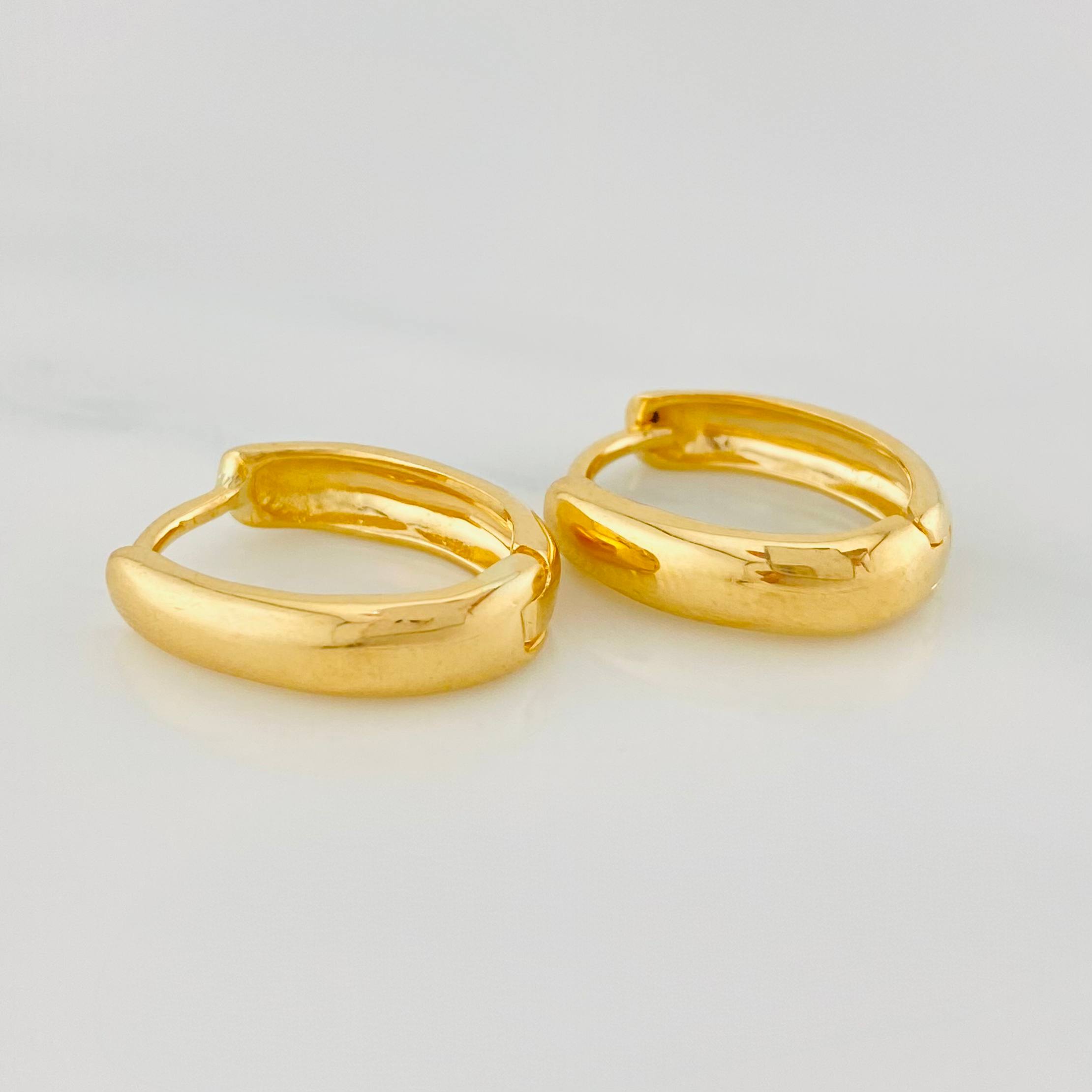 Candongas Ovaladas 3.45 g / 3/4 in Oro Amarillo 18K