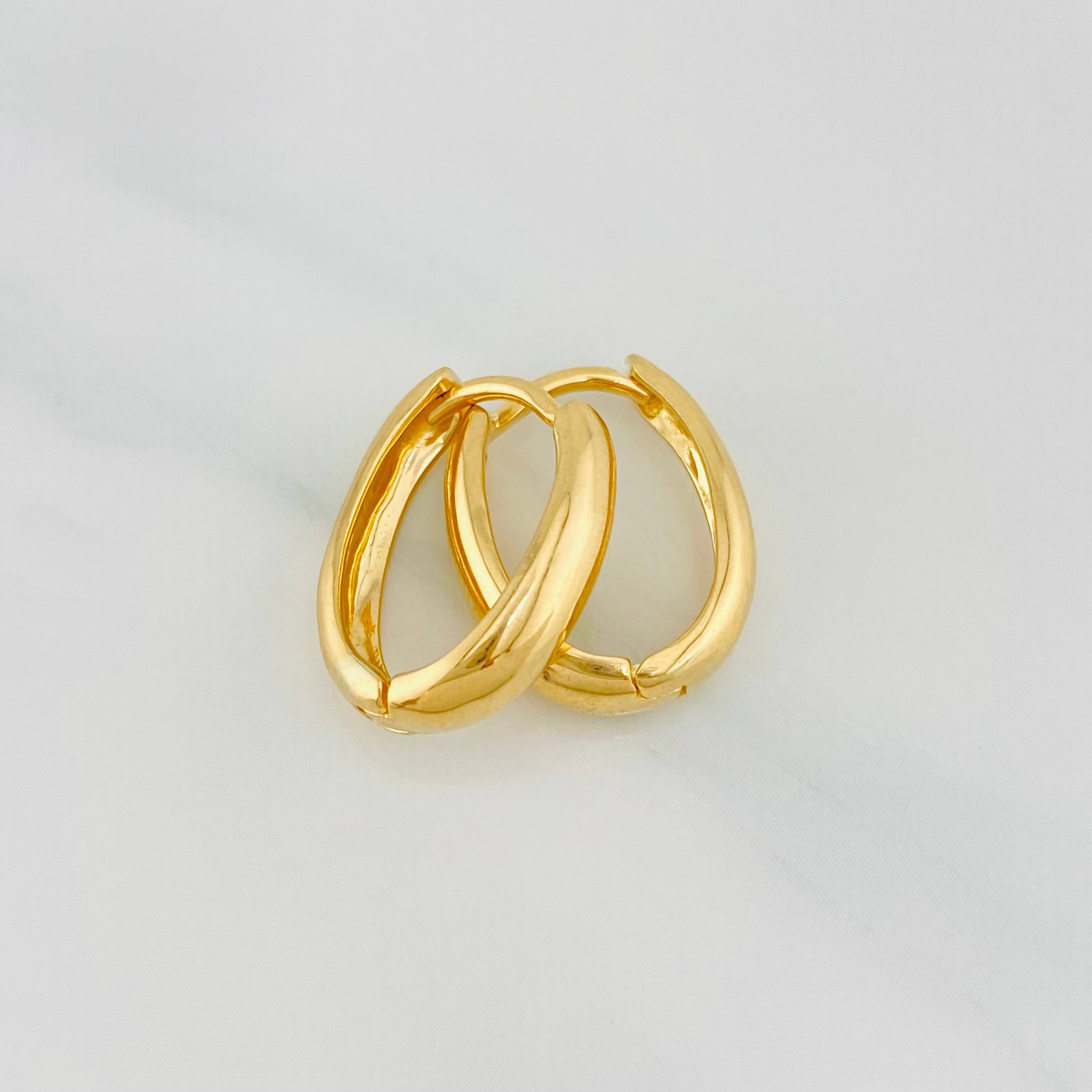 Candongas Ovaladas 3.45 g / 3/4 in Oro Amarillo 18K