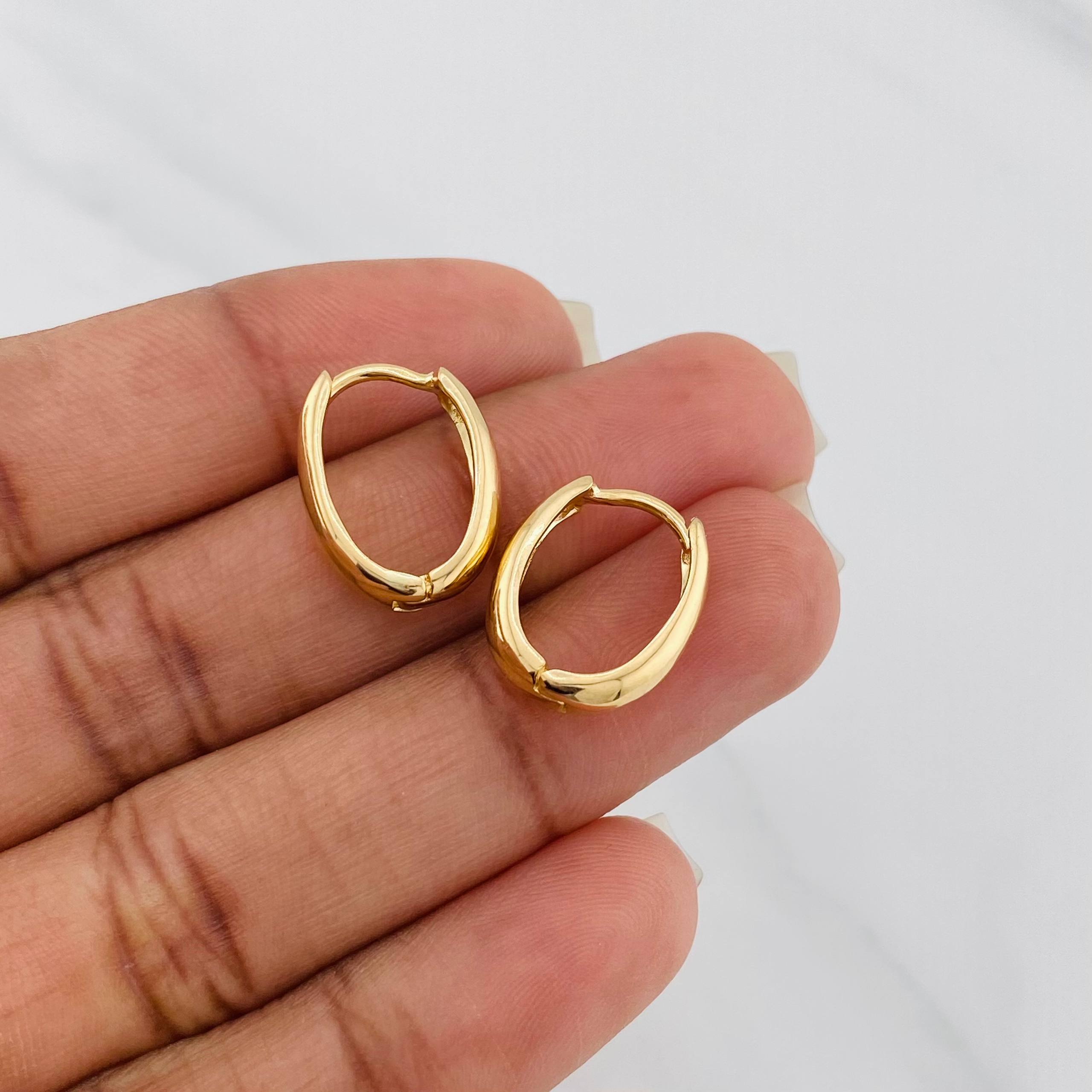 Candongas Ovaladas 3.45 g / 3/4 in Oro Amarillo 18K