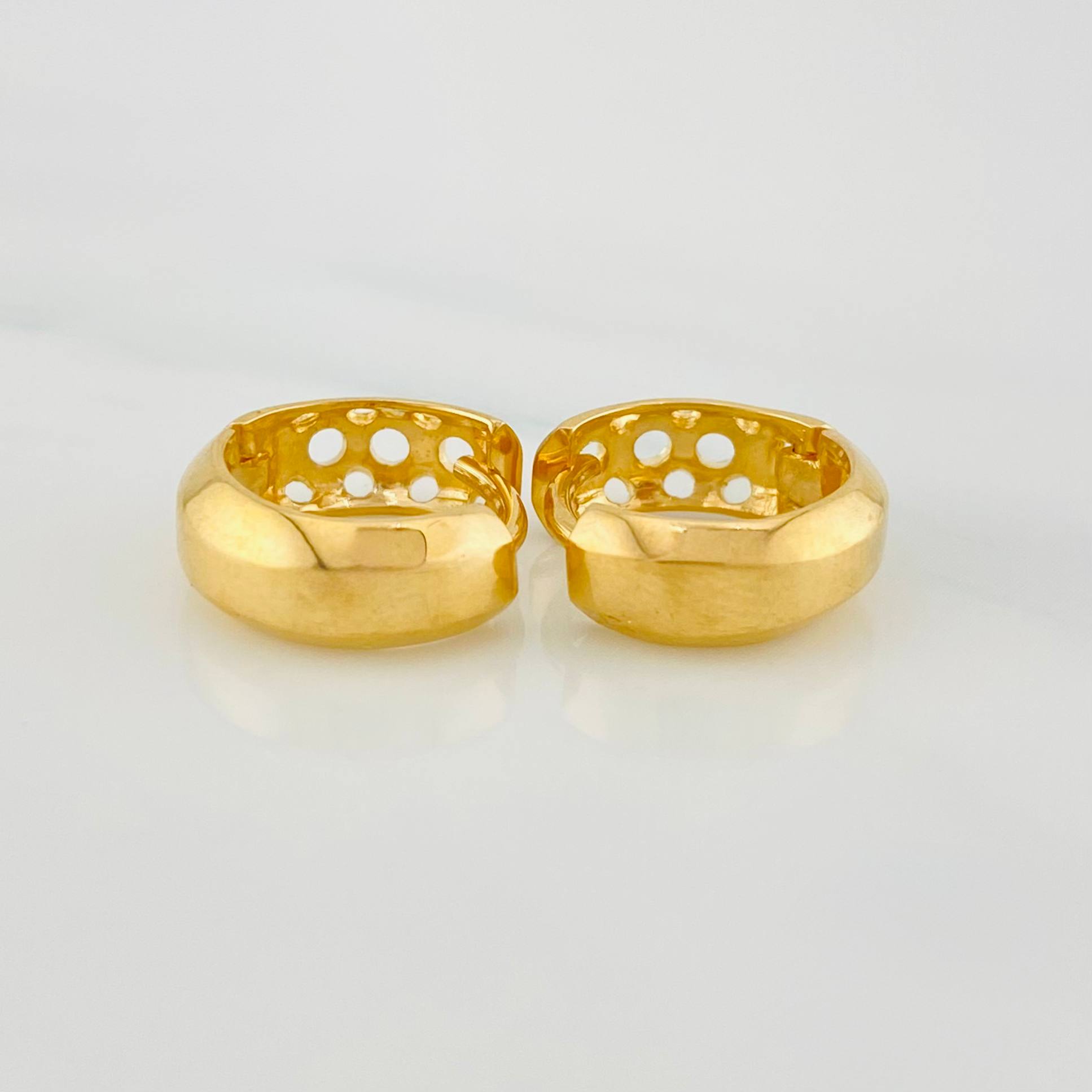Hoop Earrings Halo De Luna 3.45 g / 1/2 in Yellow Gold 18K