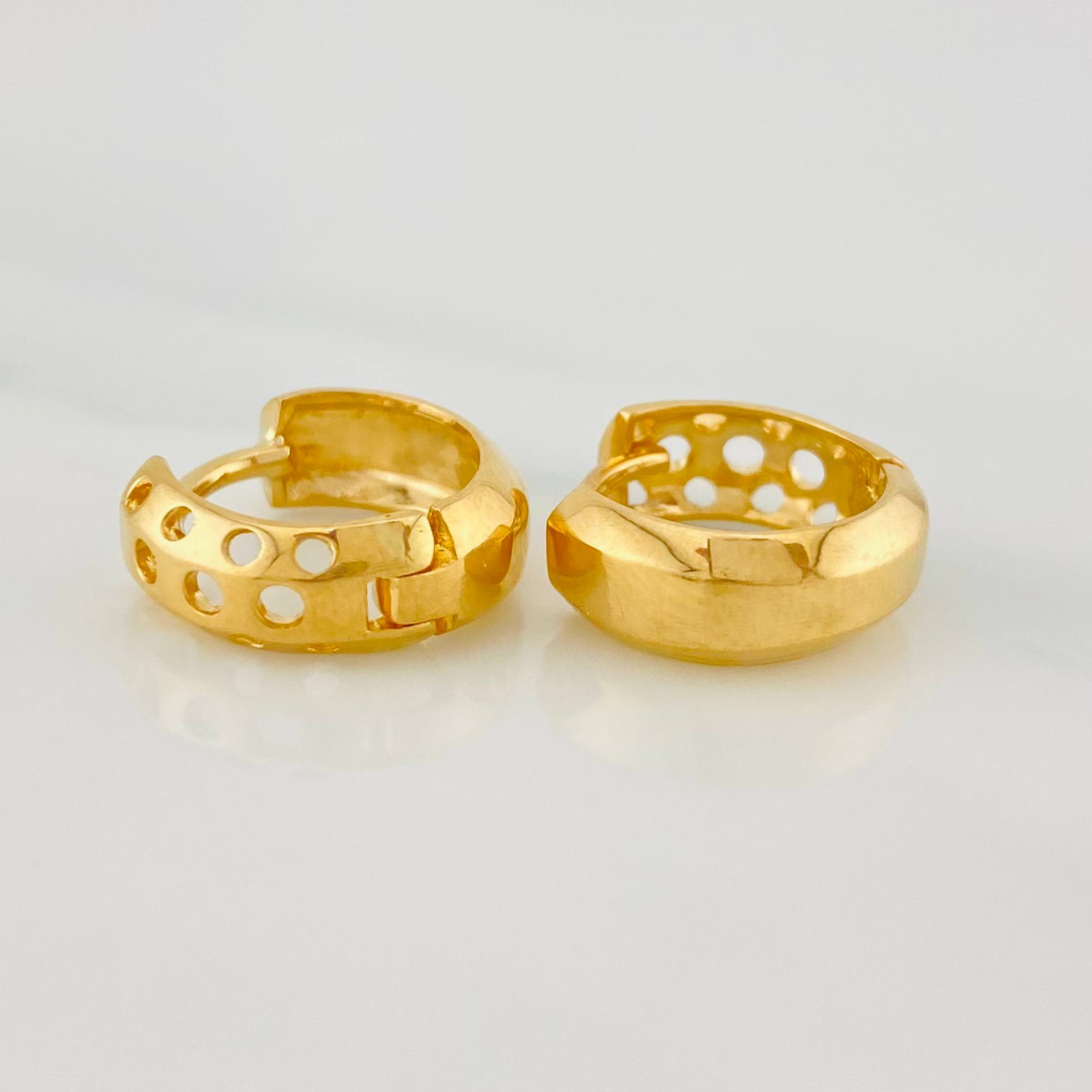 Hoop Earrings Halo De Luna 3.45 g / 1/2 in Yellow Gold 18K
