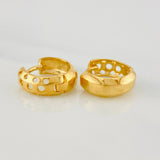Hoop Earrings Halo De Luna 3.45 g / 1/2 in Yellow Gold 18K