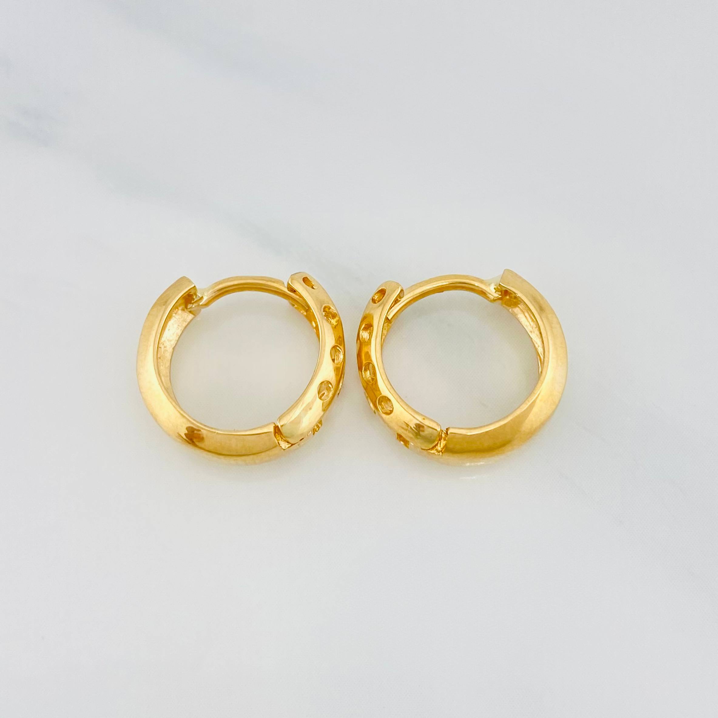 Hoop Earrings Halo De Luna 3.45 g / 1/2 in Yellow Gold 18K