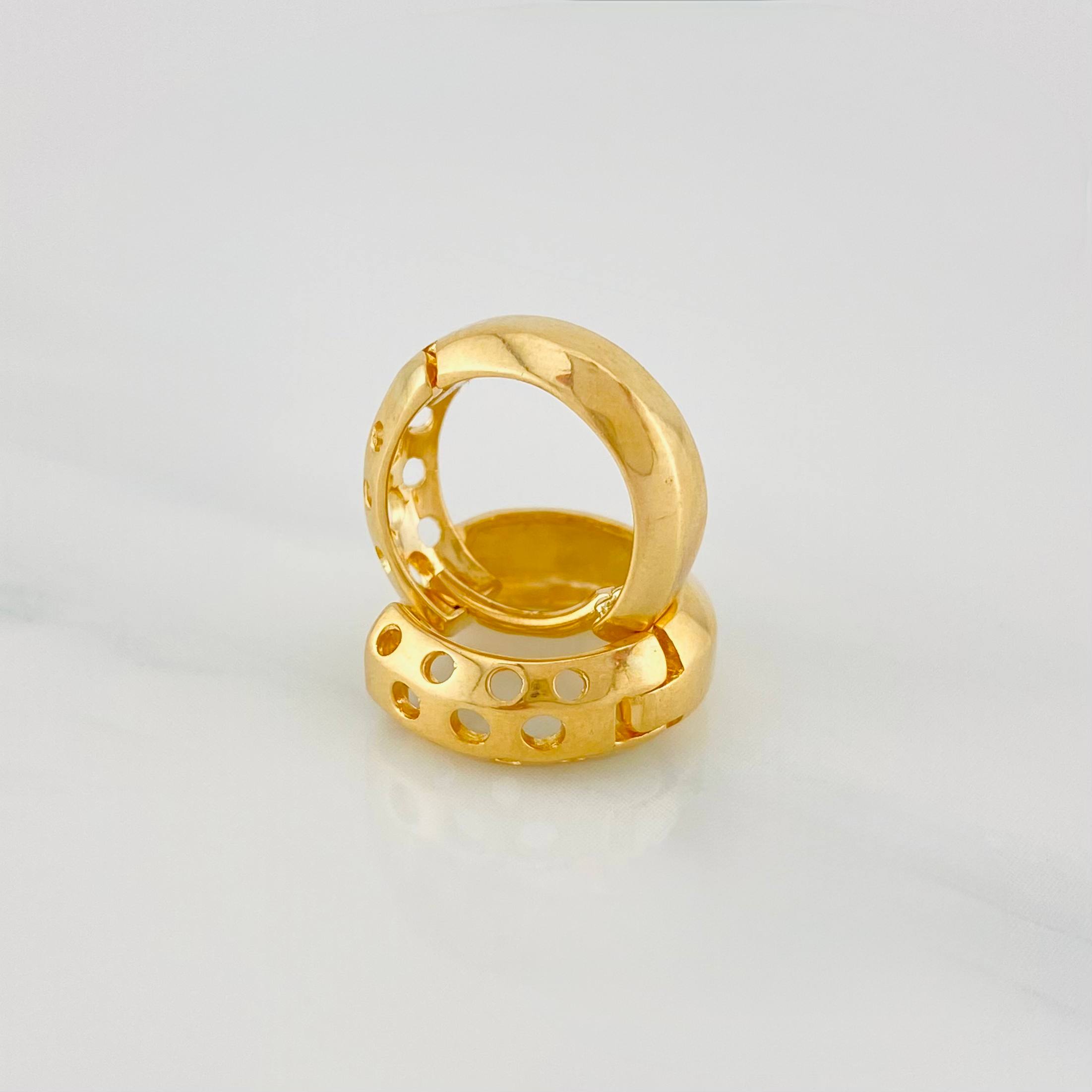 Hoop Earrings Halo De Luna 3.45 g / 1/2 in Yellow Gold 18K
