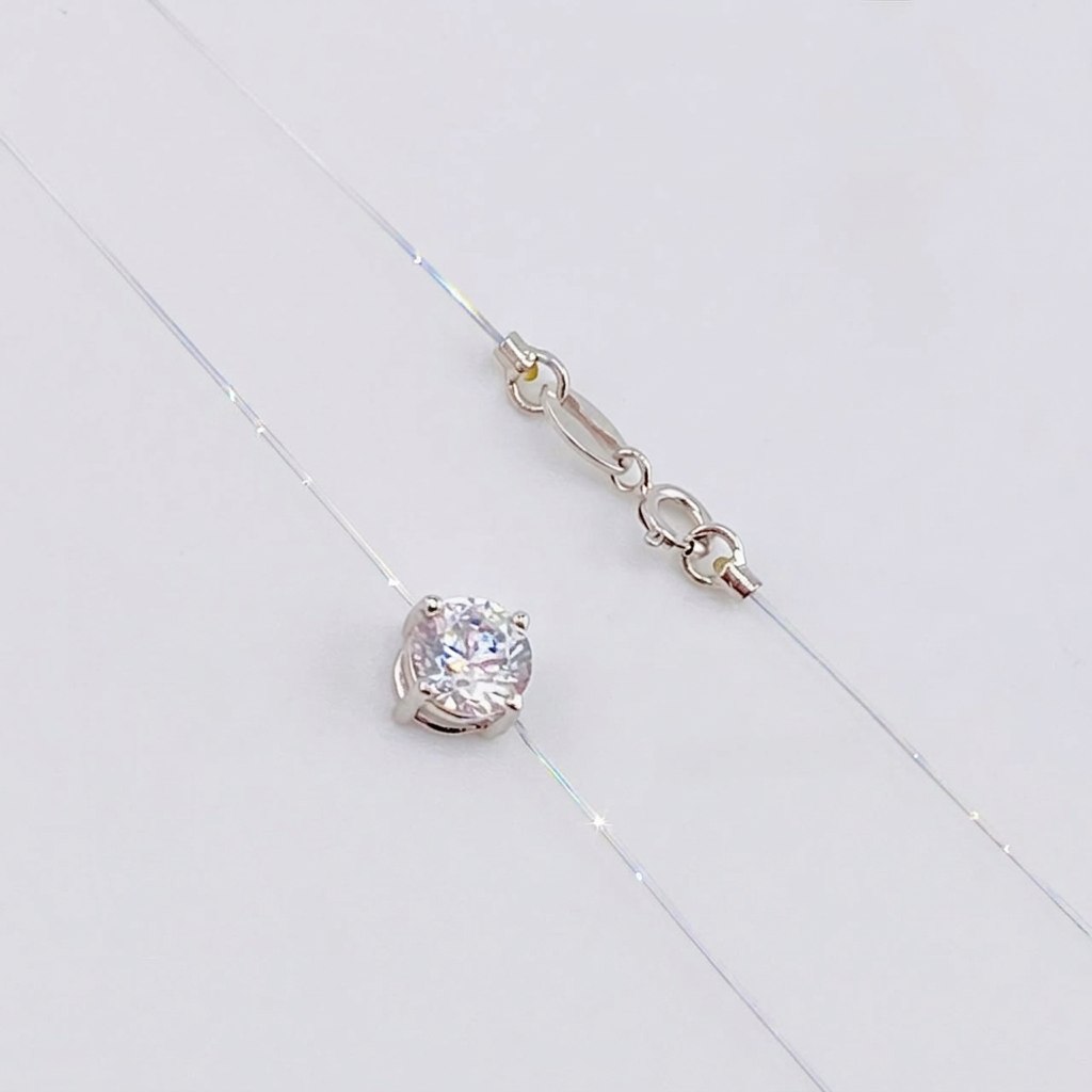 Choker Chain Spark Zircon 0.8g / 16 in / 5mm 18K White Gold