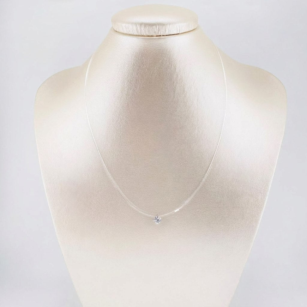 Choker Chain Spark Zircon 0.8g / 16 in / 5mm 18K White Gold
