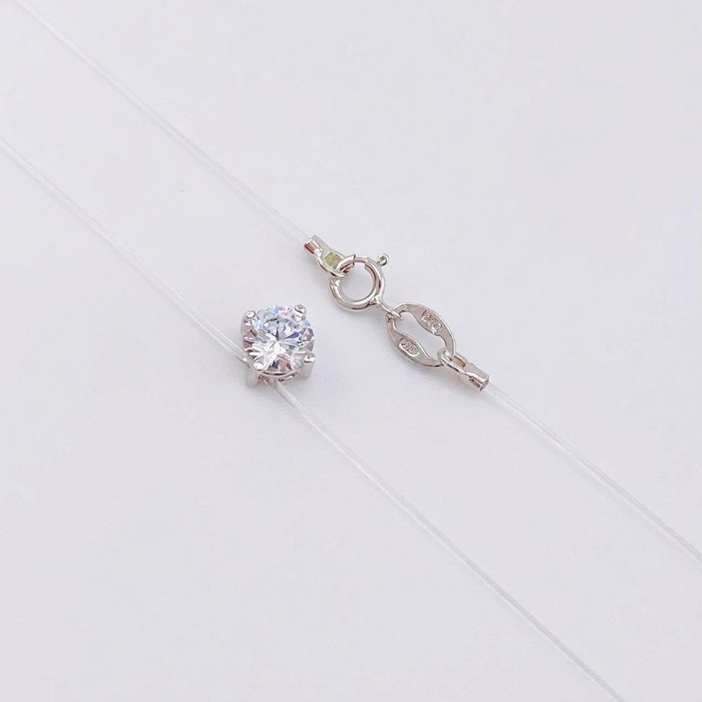 Cadena Choker Chispa Circón 0.6g / 16 in / 4.5mm Oro Blanco 18K