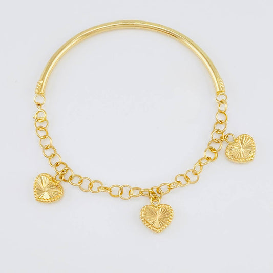 Pulso Charms Diamantados 4.1g / 6 1/4 in / 2.75mm Oro Amarillo 18K