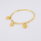 Pulso Charms Diamantados 4.15g / 6 in / 2.75mm Oro Amarillo 18K
