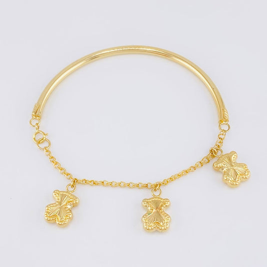 Pulso Charms Diamantados 3.85g / 5 1/2 in / 2.75mm Oro Amarillo 18K