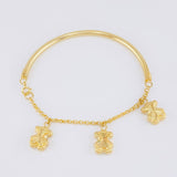 Pulso Charms Diamantados 3.85g / 5 1/2 in / 2.75mm Oro Amarillo 18K