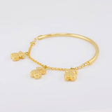 Pulso Charms Diamantados 3.85g / 5 1/2 in / 2.75mm Oro Amarillo 18K