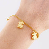 Pulso Charms Diamantados 3.85g / 5 1/2 in / 2.75mm Oro Amarillo 18K