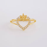 Anillo Corazón Flower 1.95g / T7 3/4 Oro Amarillo 18K