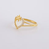 Anillo Corazón Flower 1.95g / T7 3/4 Oro Amarillo 18K