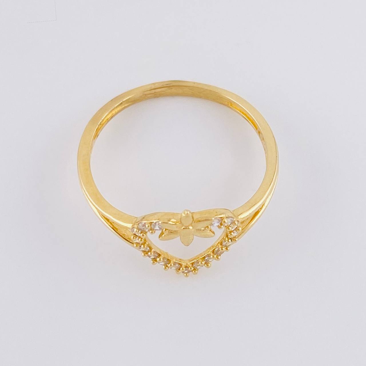 Anillo Corazón Flower 1.95g / T8 1/4 Oro Amarillo 18K