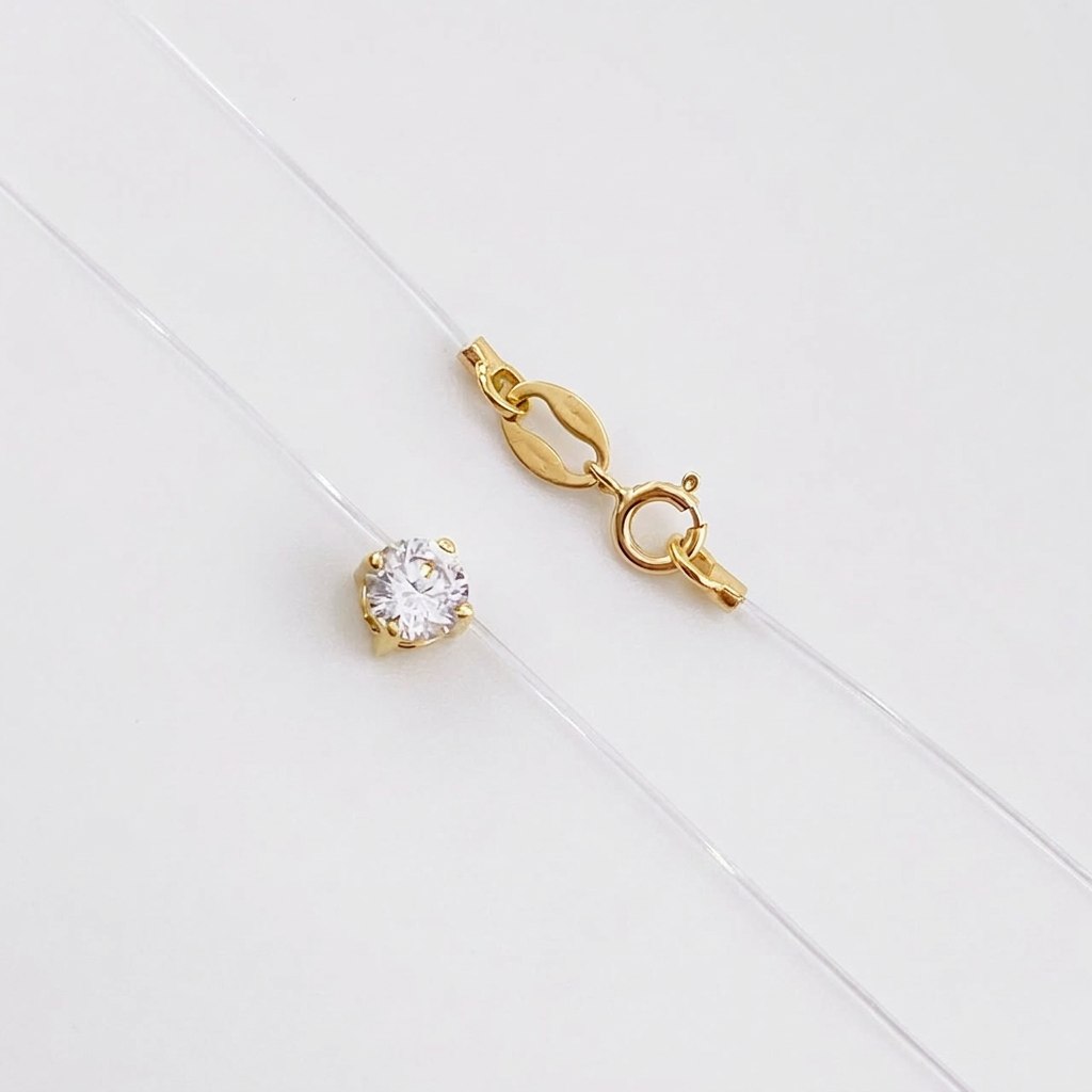 Cadena Choker Chispa Circón 0.65g / 16 in / 4mm Oro Amarillo 18K