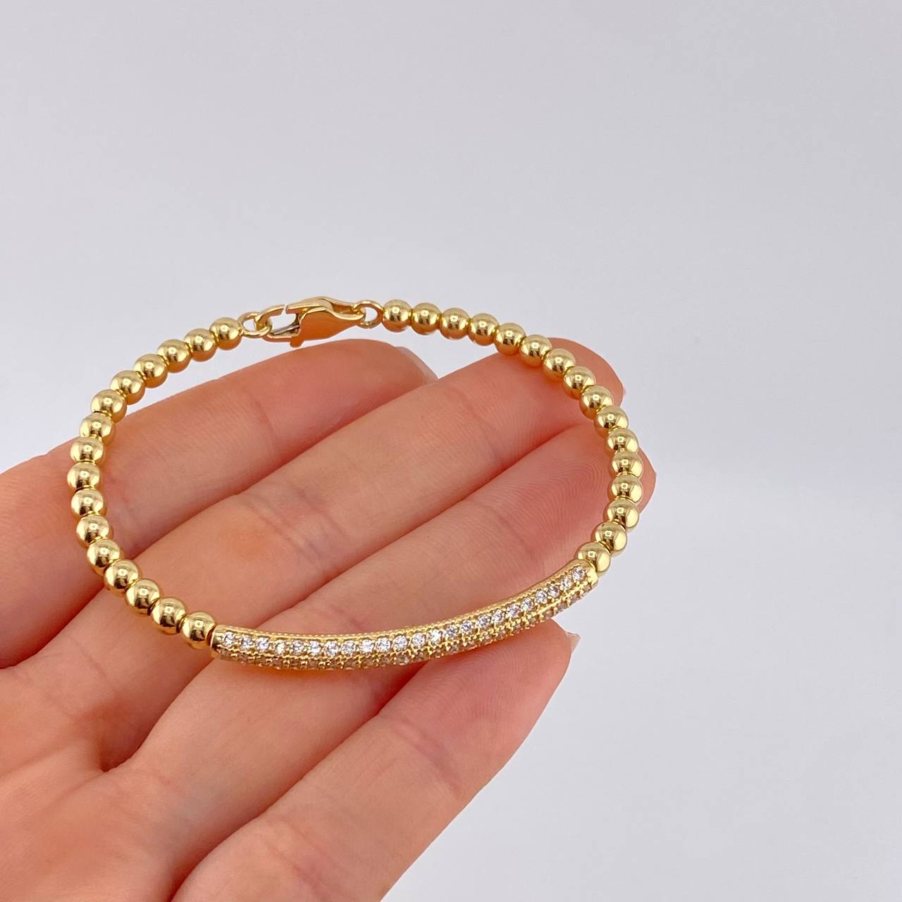Bracelet Hoop Dense Rail 10 g / 6 3/4 in / 4 mm Yellow Gold 18K