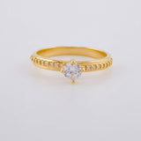 Solitaire Ring Four Prongs 2.55 g / T7 1/4 Yellow Gold 18K