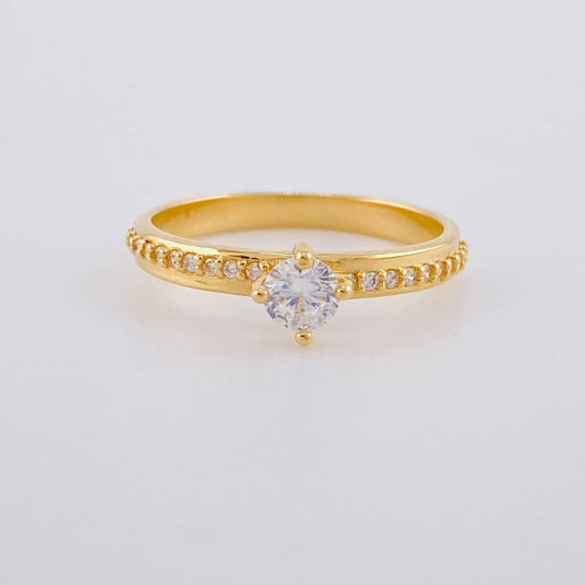 Solitaire Ring Four Prongs 2.35 g / T6 1/4 Yellow Gold 18K