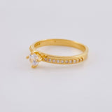 Solitaire Ring Four Prongs 2.55 g / T7 1/4 Yellow Gold 18K