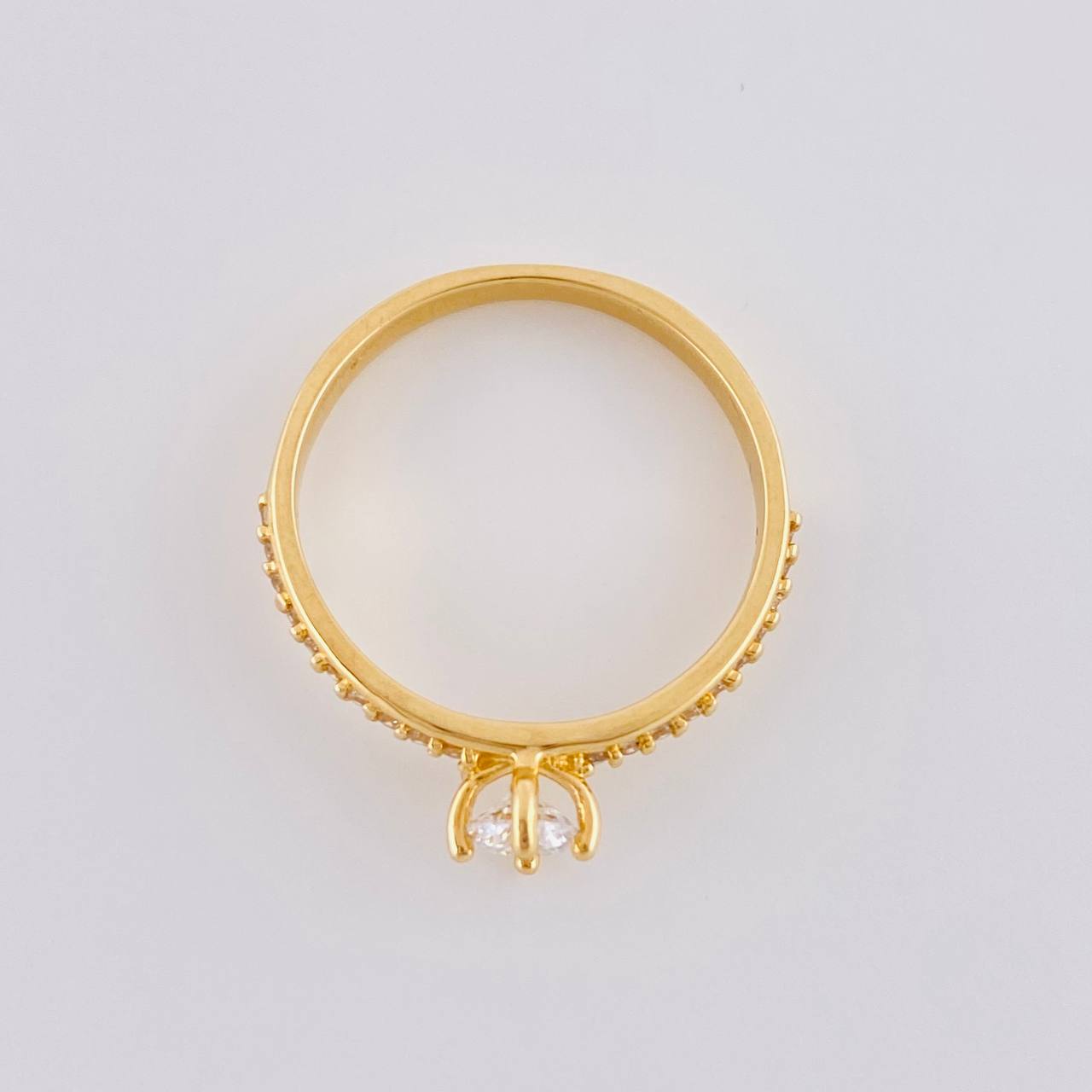 Solitaire Ring Four Prongs 2.55 g / T7 1/4 Yellow Gold 18K