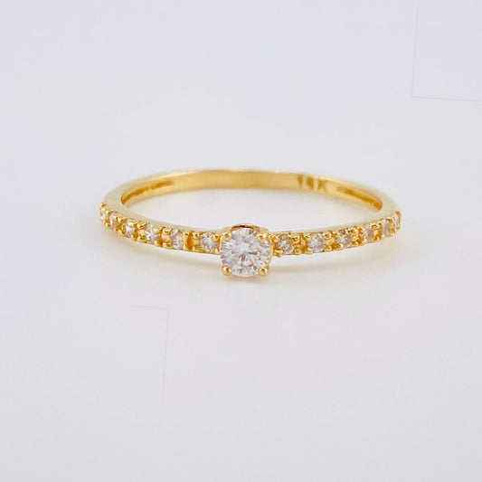 Solitaire Ring Chispas 1.35 g / T7 1/4 Yellow Gold 18K