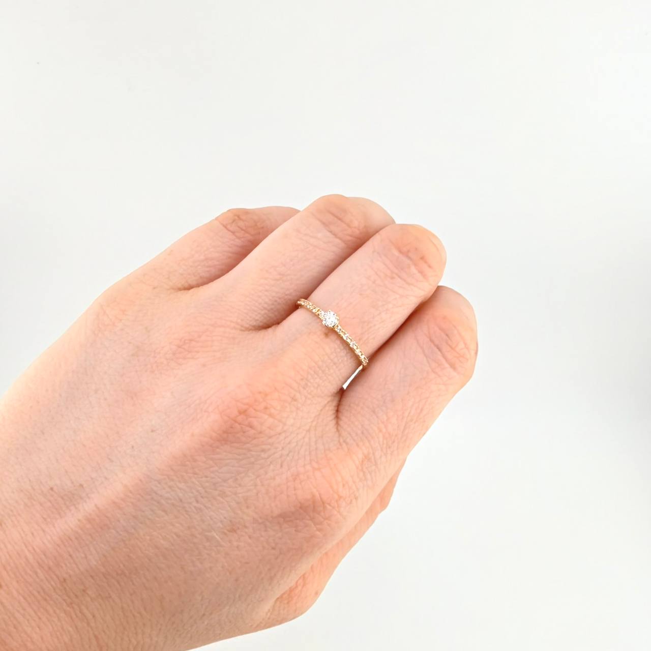 Anillo Solitario Chispa 1.65 g / T7 3/4 Oro Amarillo 18K