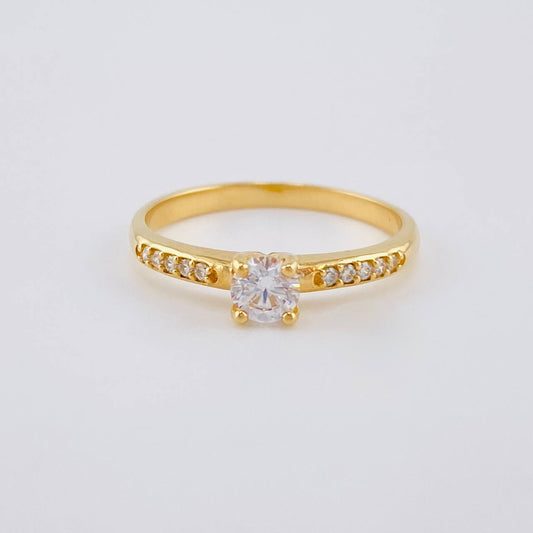 Solitaire Ring Four Prongs 2.8 g / T8 Yellow Gold 18K