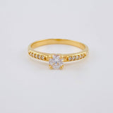 Solitaire Ring Four Prongs 2.8 g / T8 Yellow Gold 18K