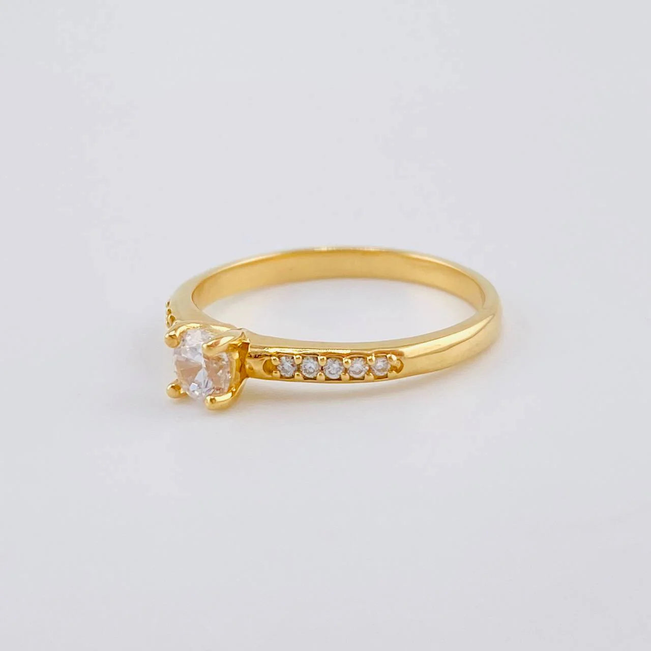 Solitaire Ring Four Prongs 2.1 g / T6 1/2 Yellow Gold 18K