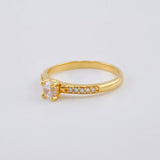 Solitaire Ring Four Prongs 2.8 g / T8 Yellow Gold 18K